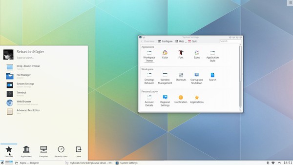 Escritorio Plasma KDE 5