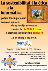 Cartel informativo de la conferencia en SportCat Girona